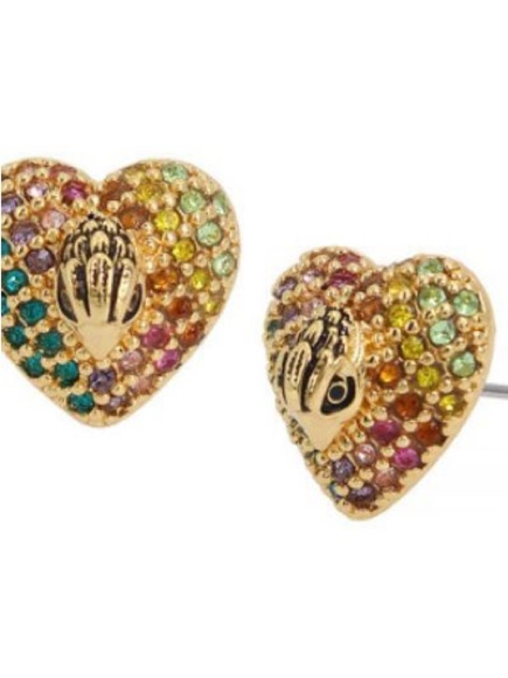 Kurt Geiger London Eagle Heart Crystal Stud Earrings in Multi